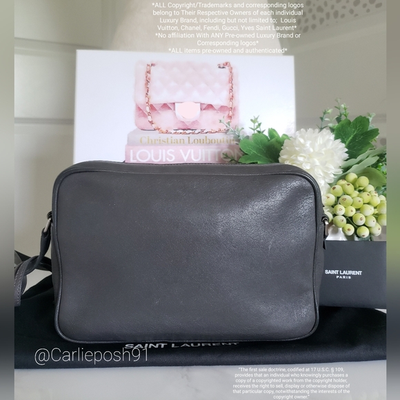 *SOLD*Authentic Pre-owned Saint Laurent Lambskin Monogram Small Lou Camera Bag - Picture 3 of 16